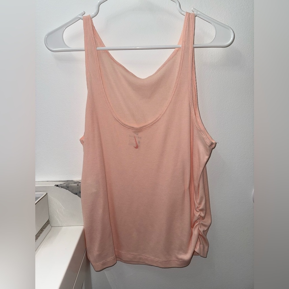 Pre-owned Nike Dri-Fit Womens Pink Yoga Sleeveless Ribbed Active Tank Top US L